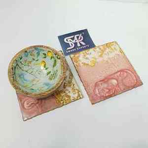 Premium Handmade Eco-Friendly Square <b>Resin</b> Coaster 10cm X 10cm Durable for Modern Dining Table Office Desk Stylish Home Decor - Product Image 6