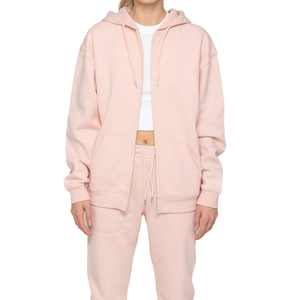 Women's Oversized Zip <b>Hoodie</b> with Long Sleeves Hood Custom Printed Two Piece Set OEM Wholesale Custom Fleece Baggy Tracksuits - Product Image 3