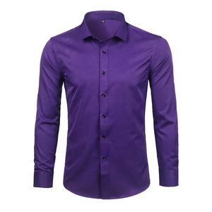 เสื้อเชิ้ตผู้ชายแบบทางการ ดีไซน์ล่าสุด รับทำโลโก้ แขนยาว สีพื้น สำหรับใส่ในฤดูร้อน มีไซส์ใหญ่ - Product Image 5