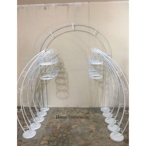 Color blanco recubierto de polvo de Metal resistente de gran tamaño de alta calidad de estándar decoración de la puerta de entrada de la boda Harlow Stand Supplies - Product Image 1