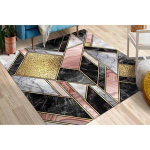 Pink and Gold Marble <b>Rug</b>: Luxury Alcohol Ink Accent <b>Rug</b>,<b>Chenille</b> <b>Rug</b> - Product Image 5