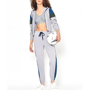 Automne hiver Plaid survêtement Slim Fit nouvelle mode femme 2 pièces ensemble veste à glissière + pantalons longs costume de sport femmes - Product Image 2