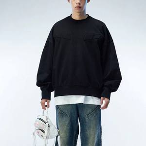 Por encargo 3D térmica cuello redondo Sudadera con capucha en relieve de goma bordada 100% algodón polar respetuoso con el medio ambiente Servicio OEM - Product Image 4