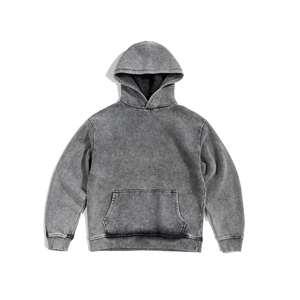 Custom Unisex Pullover Hoodie 400 Gsm Acid <b>Wash</b> 100% Cotton Latest Design Breathable Vintage Style Winter Warmer with OEM Logo - Product Image 1