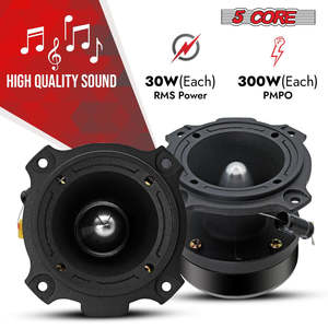 Haut-parleurs Tweeters 5 Cœurs pour Voiture, Paire Audio 600W de Puissance Maximale, Super Tweeters Bullet de 3,5 Pouces pour Son Automobile - Product Image 2