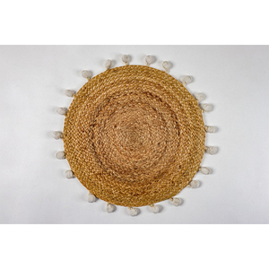 Salvamanteles Redondo de Algodón Tejido a Mano Ecológico para Mesa de Comedor, Acento Moderno para Decoración Natural del Hogar - Product Image 1