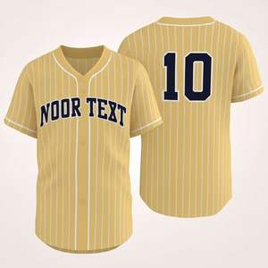 Camiseta de béisbol personalizada para hombre, camiseta en blanco transpirable, detalle de botón a rayas, impresión Digital, logotipo, nombre, uniforme, ropa de softball - Product Image 6