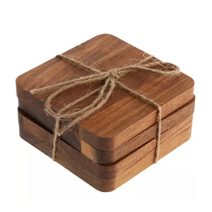 Juego de Posavasos de Madera Básicos, Posavasos de Madera Personalizables Ideales para Té, Café, Decoración Elegante para Mesa, Hecho en Vietnam - Product Image 1