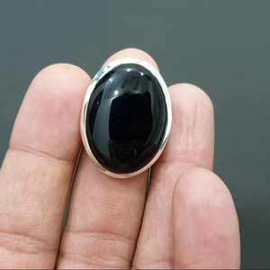 925 Sterling Silver <b>Black</b> Onyx Gemstone Handmade Crystal <b>Ring</b> for Women's Daily Wear Fine <b>Rings</b> - Product Image 1