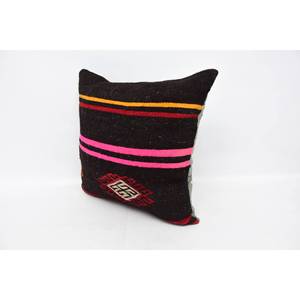 Cojín de lana bordado Kilim Multicolor de 24x24 pulgadas, almohada con estampado Vintage esponjoso de lujo para decoración de sofá de sala de estar - Product Image 4