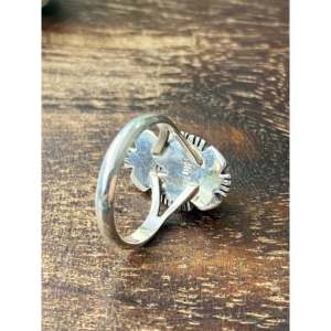 Navajo Handcrafted <b>Blue</b> <b>Opal</b> Sterling Silver <b>Ring</b> Size 6.25 - Product Image 5