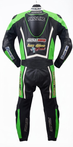 Combinaison de course Kawasaki Premium pour homme, 1 pièce, en cuir de vache véritable/cuir de kangourou, style MotoCP, combinaison de course sur circuit, niveau de protection 2 - Product Image 2