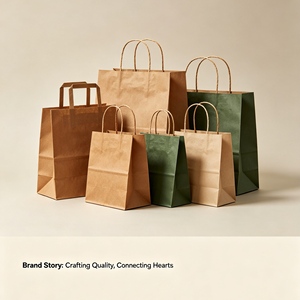 Sacs de courses en papier kraft personnalisés avec poignées torsadées, recyclables, style classique pour les entreprises et la vente au détail - Product Image 1