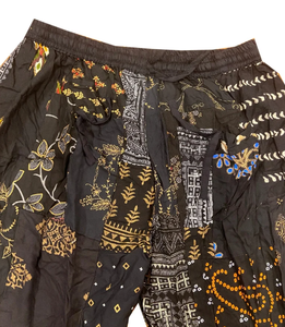 Pantalones bombachos de rayón marrón para mujer, cintura media, cintura elástica, patrón sólido, transpirable, ropa de Festival de verano, bolsillos de talla grande para - Product Image 3