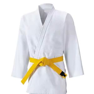Uniformes BJJ blancs 100% coton vêtements de sport de judo sérigraphiés en soie avec service OEM - Product Image 6