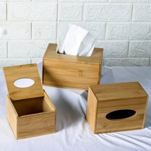 Caja de pañuelos de madera de bambú, artesanía de papel, material de madera de bambú, utensilios de cocina, hogar rústico ecológico 2024 - Product Image 4