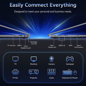 Ordinateur portable professionnel 15,6 pouces, Intel Quad Core, AMD Ryzen 9, 8 Go de RAM, 256 Go de SSD + HDD, Windows 10, prise US, WiFi6, BT5, 1366x768 IPS - Product Image 6