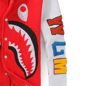 Chaqueta universitaria bordada personalizada para hombres y mujeres Chaqueta de béisbol universitaria Letterman de lana y cuero Premium para hombres - Product Image 3