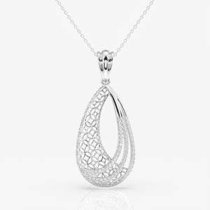 Dina Trellis รอบตัด Moissanite จี้เพชรกับทอง18K เสร็จสร้อยคอเสน่ห์ทันสมัย - Product Image 3