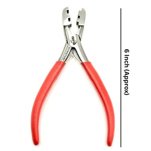 Alicates Profesionales de Acero Inoxidable para Extensiones de Cabello, Tipo U y V, para Fusión Plana, con Agarre Antideslizante Rojo, 6 Pulgadas, GEMSTONE - Product Image 1