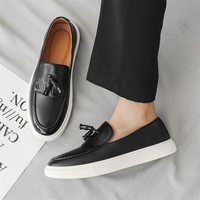 Sepatu Loafer Kasual Pria Model Baru Grosir, Sepatu Slip-on Premium Karet dengan Rumbai, Sepatu Resmi Pria