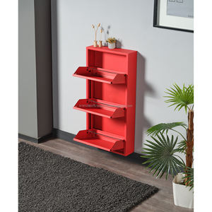 Support mural moderne à 3 niveaux en acier inoxydable thermolaqué de 0,6 mm d'épaisseur, couleur personnalisée, étanche, écologique, facile à assembler - Product Image 5