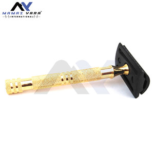 Rasoir de sécurité à manche hexagonal pour hommes, rasoir à double tranchant pour barbier, manche en or de luxe avec tête noire, rasoirs de sécurité pour barbier - Product Image 5