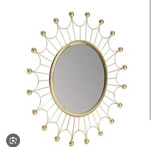 Cadre rond unique en métal fait à la main avec finition dorée antique, décoration d'intérieur, cadre de miroir en résine dorée, sculpture murale, art déco - Product Image 5