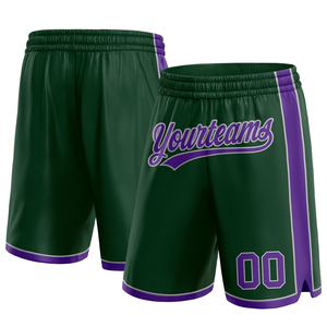 Short de basket-ball authentique vert chasseur personnalisé 100% maille polyester, vêtements de sport d'été respirants - Product Image 6