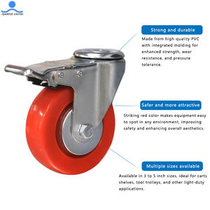 Fabrik Made <span class=keywords><strong>in</strong></span> <span class=keywords><strong>China</strong></span> Red Castor 75 mm PVC-Räder 4 5 Zoll mittelschweres Lenkrad - Product Image 4