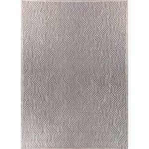 Tapis en laine Aubusson géométrique Modo Classic Tra-13414, tufté à la main en gris et noir pour couloir et salon – Tapis à tissage plat - Product Image 1