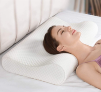 Almohada Ergonómica Extra Grande de Espuma Viscoelástica de 60x40x14/12cm, Queen/King, Alta, Cómoda, Ortopédica, Tela Roja Ankara, Portátil