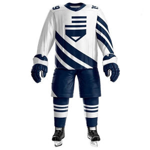 Uniformes de hockey sur glace respirants personnalisés OEM, ensembles de noms et de numéros de joueurs professionnels pour adultes, vente en gros de maillots d'équipe, transfert thermique - Product Image 1