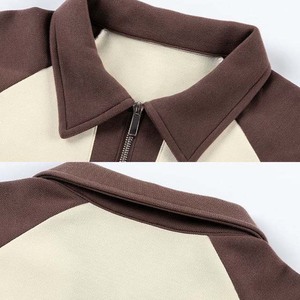 Alta calidad de algodón pesado diseño personalizado contraste de color cuarto de cremallera ropa de hombre polos lisos de gran tamaño OEM - Product Image 6