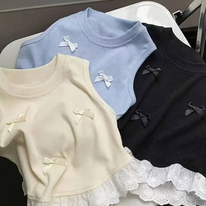 T-shirts d'été pour filles, de haute qualité, décontractés, unis, sans manches, col rond, doux, respirants, respectueux de la peau - Product Image 6