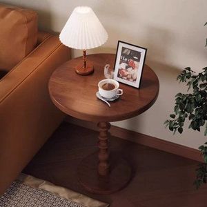 Table d'appoint en bois de qualité supérieure abordable avec pied sculpté et dessus spacieux, parfaite pour les intérieurs pratiques et élégants - Product Image 4