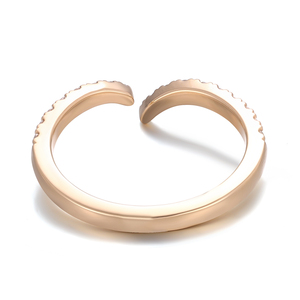 Bague ouverte en or jaune 18k 14k 10k avec diamant de laboratoire, faite à la main, personnalisée, bijoux de mode, bagues de fiançailles, cadeau de <span class=keywords><strong>mariage</strong></span> pour femmes - Product Image 4