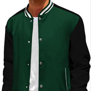 Veste universitaire à logo brodé sur le devant, streetwear d'hiver personnalisé pour équipe, faible MOQ, uniforme d'école secondaire, veste de lettreman - Product Image 1