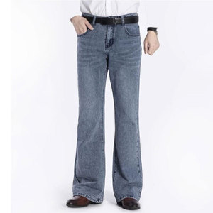 Nueva ropa de calle de moda acampanada con cremallera inferior para hombre, pantalones vaqueros acampanados de alta calidad para hombre - Product Image 1