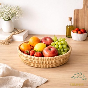 <b>Square</b> <b>Wicker</b> Fruit <b>Basket</b> Set Handmade Eco-Friendly Storage <b>Baskets</b> Natural Rattan Modern Multifunction Artex Green Earth Made - Product Image 2