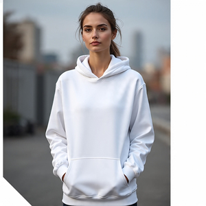 Sweat à capuche surdimensionné en polaire haute, sweat à capuche de sport, jogging, pull respirant, short uni, sweat à capuche pour femme - Product Image 3