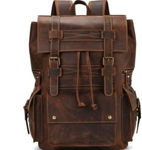 Venta directa del fabricante Custom Hunter Leather Business Computer Backpack para hombres Cuero real para viajar - Product Image 1