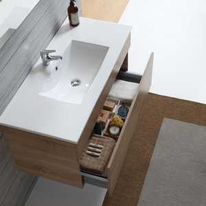 Shanghai Natural <b>Oak</b> 100cm Wall-Hung <b>Bathroom</b> <b>Cabinet</b> Elegant Sets for Your <b>Bathrooms</b> - Product Image 2