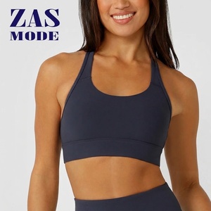 Wholesale Women Gym Workout Cross Backless Sports Bra Custom logo Seamless Yoga Gym Sports Bra for Women Made in Bangladesh - Product Image 1