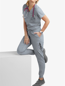Estilo Scrubs Uniformes Venta caliente Simple para mujeres Uniformes de hospital Enfermera Scrubs Uniformes Conjuntos impermeables - Product Image 6