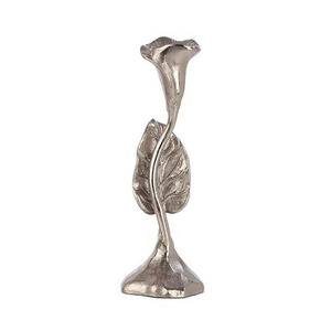 Silver Leaf Design Holder Metal Christmas Decoration for <b>Parties</b>-Iron Candle Stand with <b>Box</b> Packaging - Product Image 4