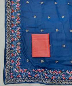 Encuentre saris al por mayor en nuestra tienda de fabricación en Surat heavy tussles Stone work Sari para su boutique o tienda de mujeres - Product Image 6