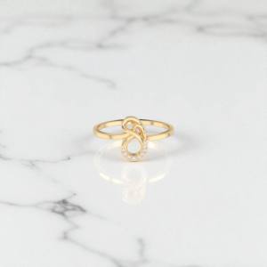 Bague fantaisie/moderne en or massif 10K,14K,18K, Moissanite de 0.04 carats en E-F/VVS-VS - Product Image 2