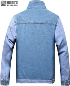 Veste en jean de créateur grande taille pour hommes, décontractée, respirante, de haute qualité, légère, avec logo avant personnalisable, vente en gros - Product Image 2
