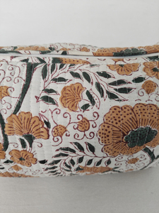 Hecho a mano ecológico acolchado algodón moderno Floral indio viaje maquillaje organizador caso capacidad media para bolsa cremallera - Product Image 4